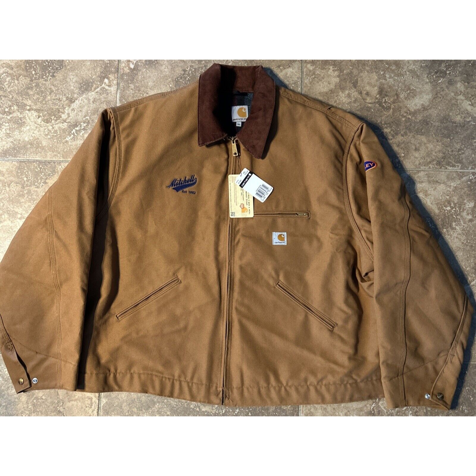 Carhartt J001 Brn Detroit Jacket Size 3xl Blanket Lined Canvas Nwt